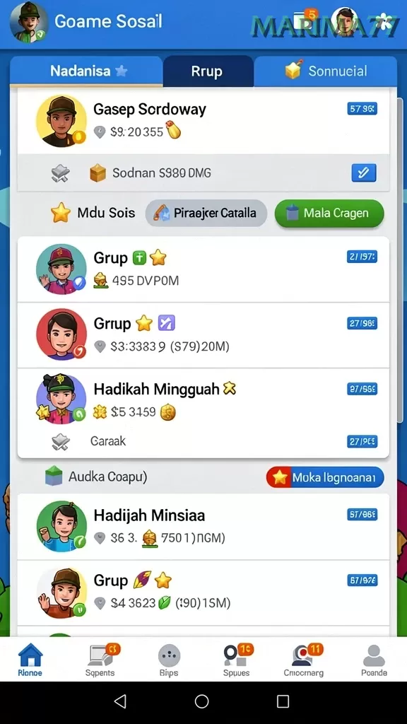 Cuplikan layar PRIMA77 — pengaturan akun