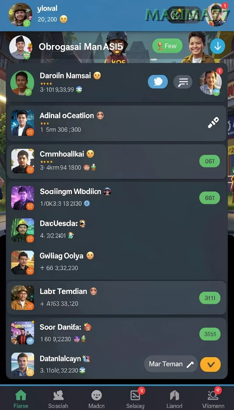 Cuplikan layar PRIMA77 — aktivitas