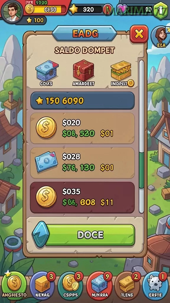 Cuplikan layar ANDARA88 — menu navigasi